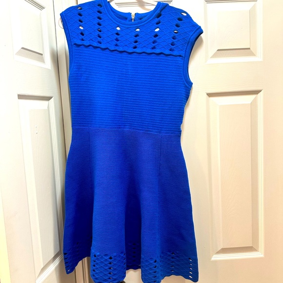 cobalt blue ted baker dress Ted Baker Dress Livviaa Cotton Jersey Front Knot in Cobalt Blue